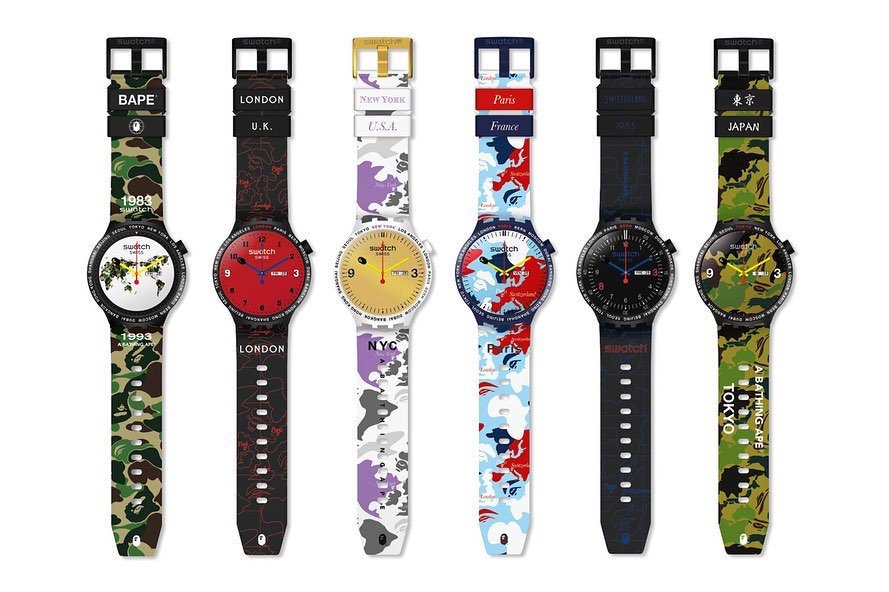 SWATCH® × A BATHING APE®コラボレーションウォッチが国内6月1日に先行発売予定 | UP TO DATE