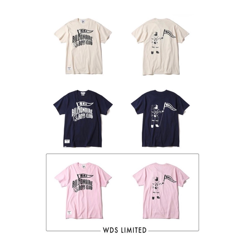 BILLONAIRE BOYS CLUB × WIND AND SEA】全5型のコラボTシャツが7月27日 