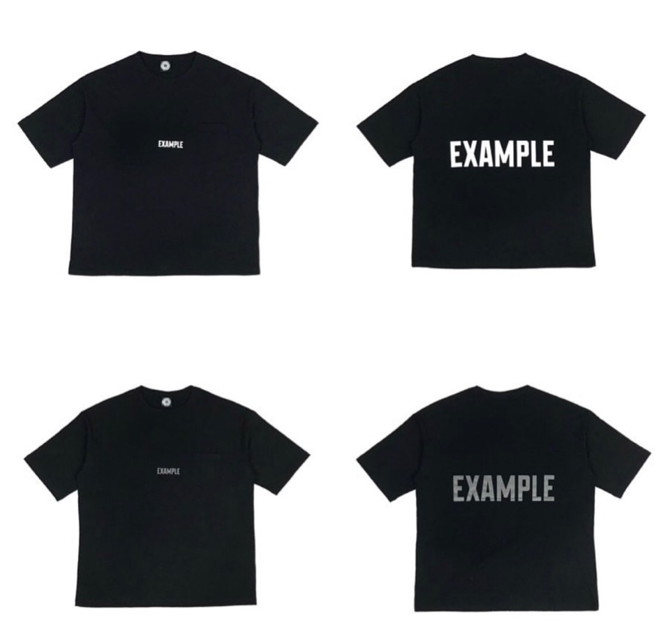 【黒/XL】EXAMPLE EMBROIDERY SMALL LOGO TEE