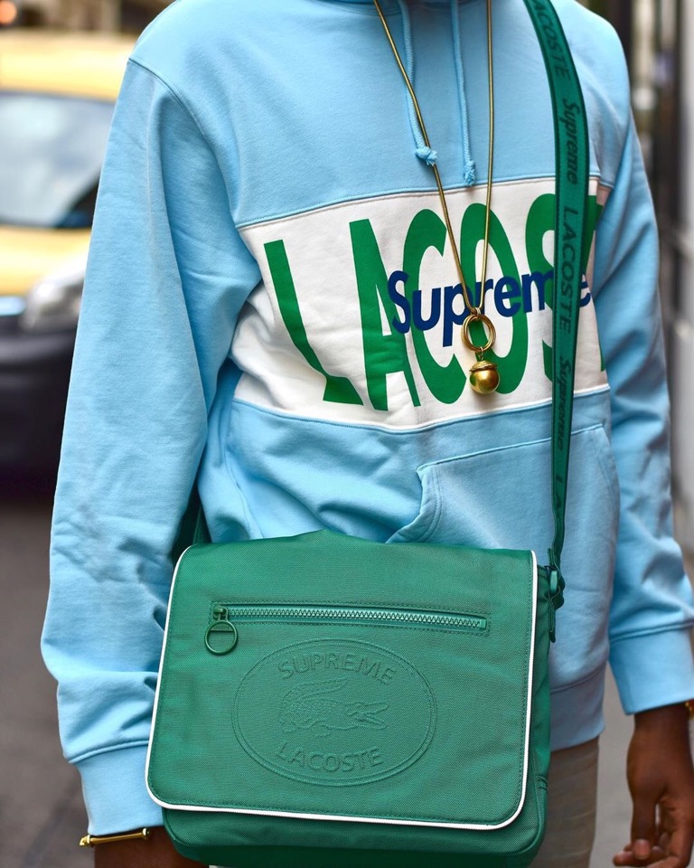 supreme × lacoste shoulder bag green | vrealitybolivia.com