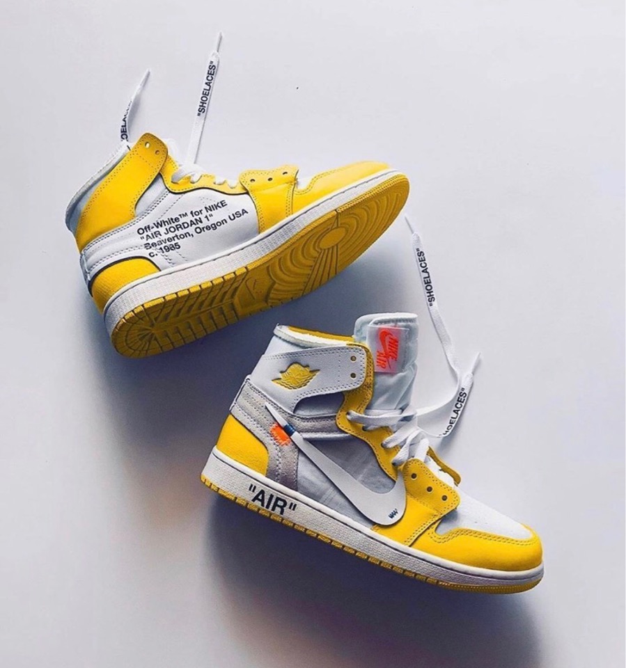 off white x air jordan 1 high canary yellow