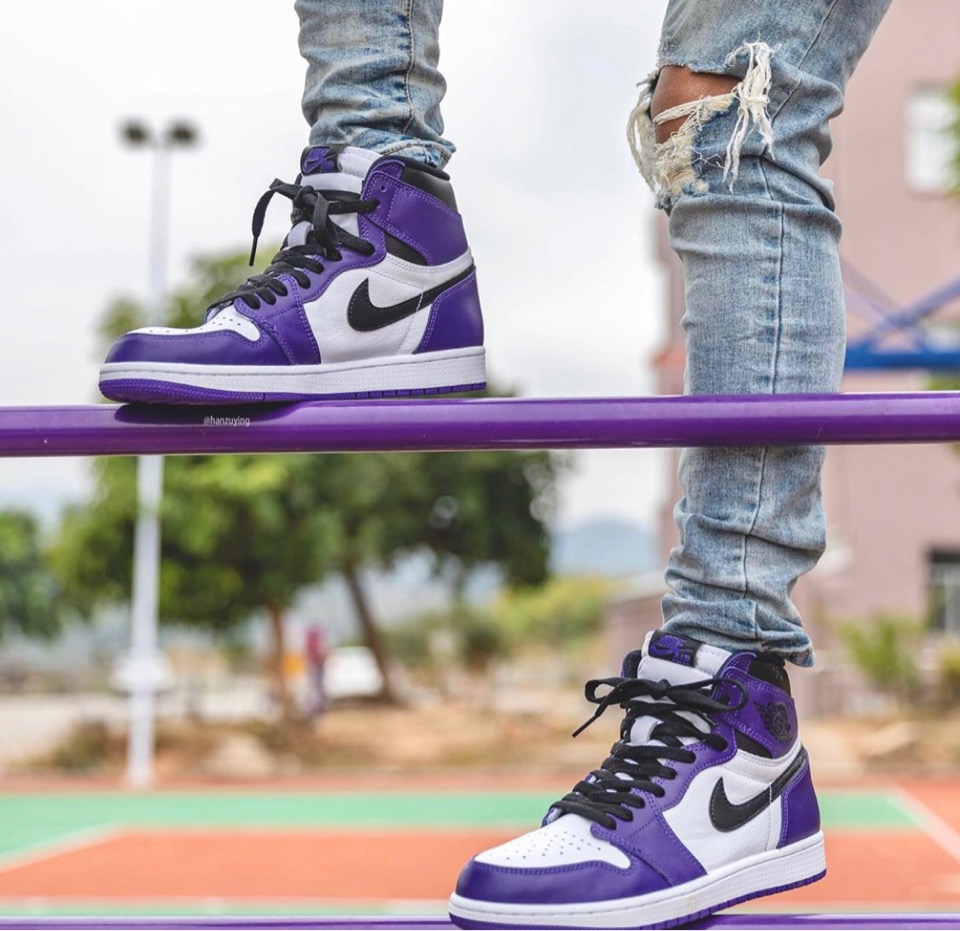 ナイキ NIKE □ 【 AIR JORDAN 1 RETRO HIGH OG Court Purple White