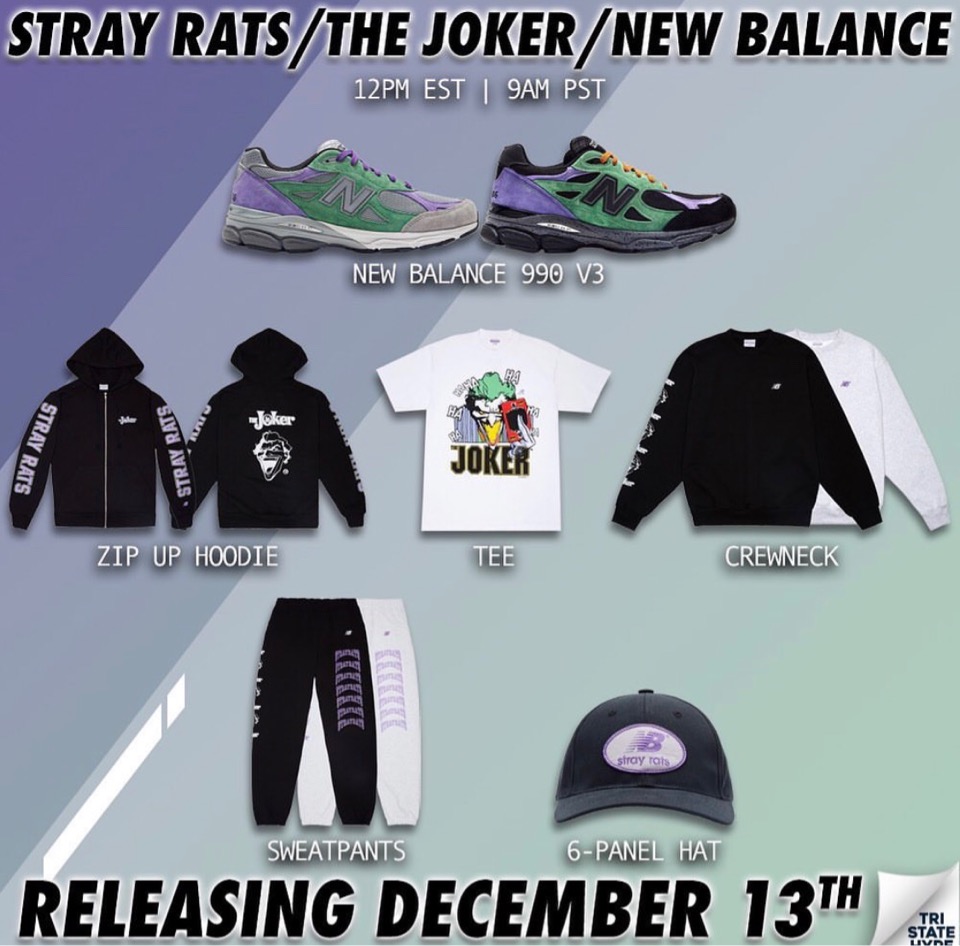 Stray Rats × New Balance × DC】990v3 “The Joker”が12月13日に発売 ...