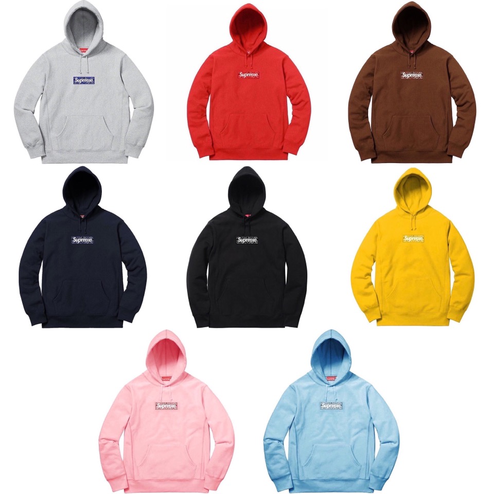 Supreme】2019FW Bandana Box Logo Hooded Sweatshirt 各カラー画像 