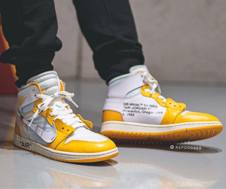 canary yellow off white jordans