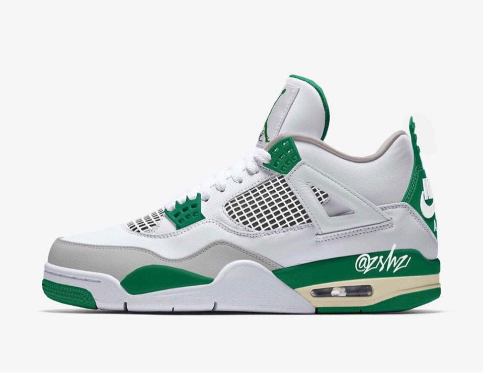 green and grey jordan 4s