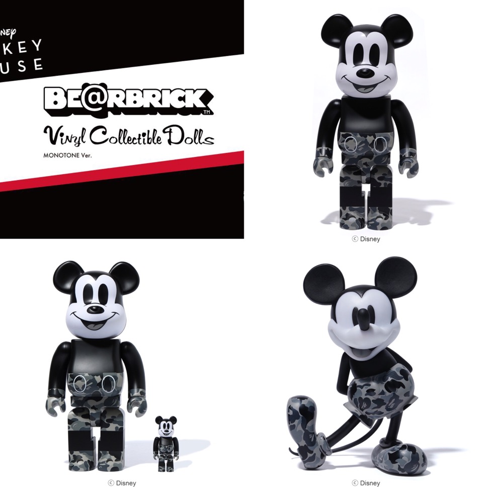 MEDICOM TOY × BAPE® × MICKEY MOUSE】BE@RBRICK ＆ VCDが7月18日に