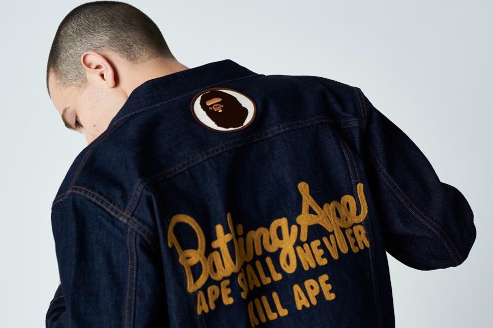 A BATHING APE チャンピオンロゴデニム　L