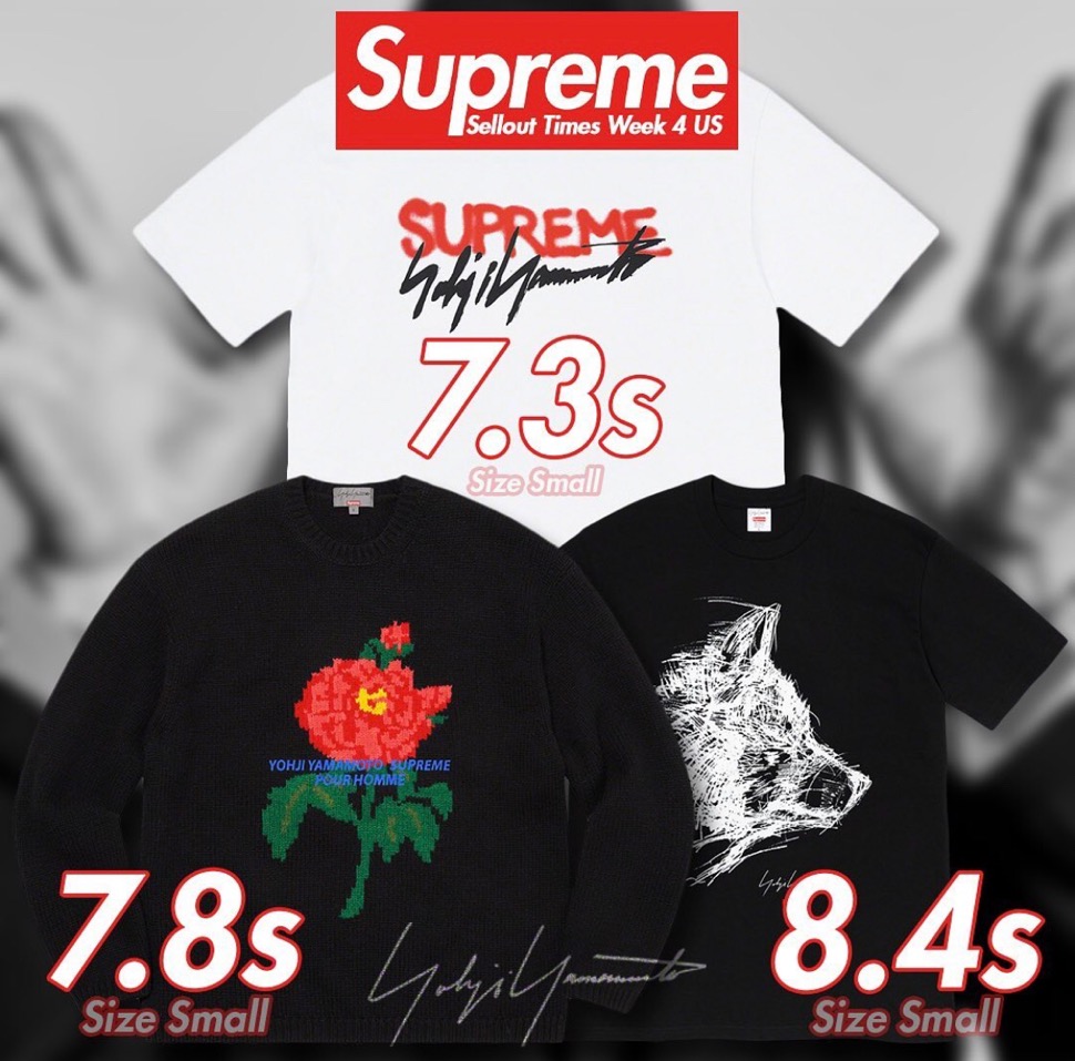 Supreme fw Week4 Us アメリカでの完売タイムランキングが公開 Up To Date