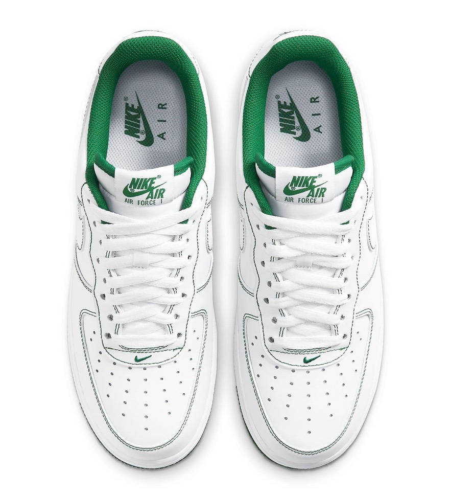 white and green nike air force 1