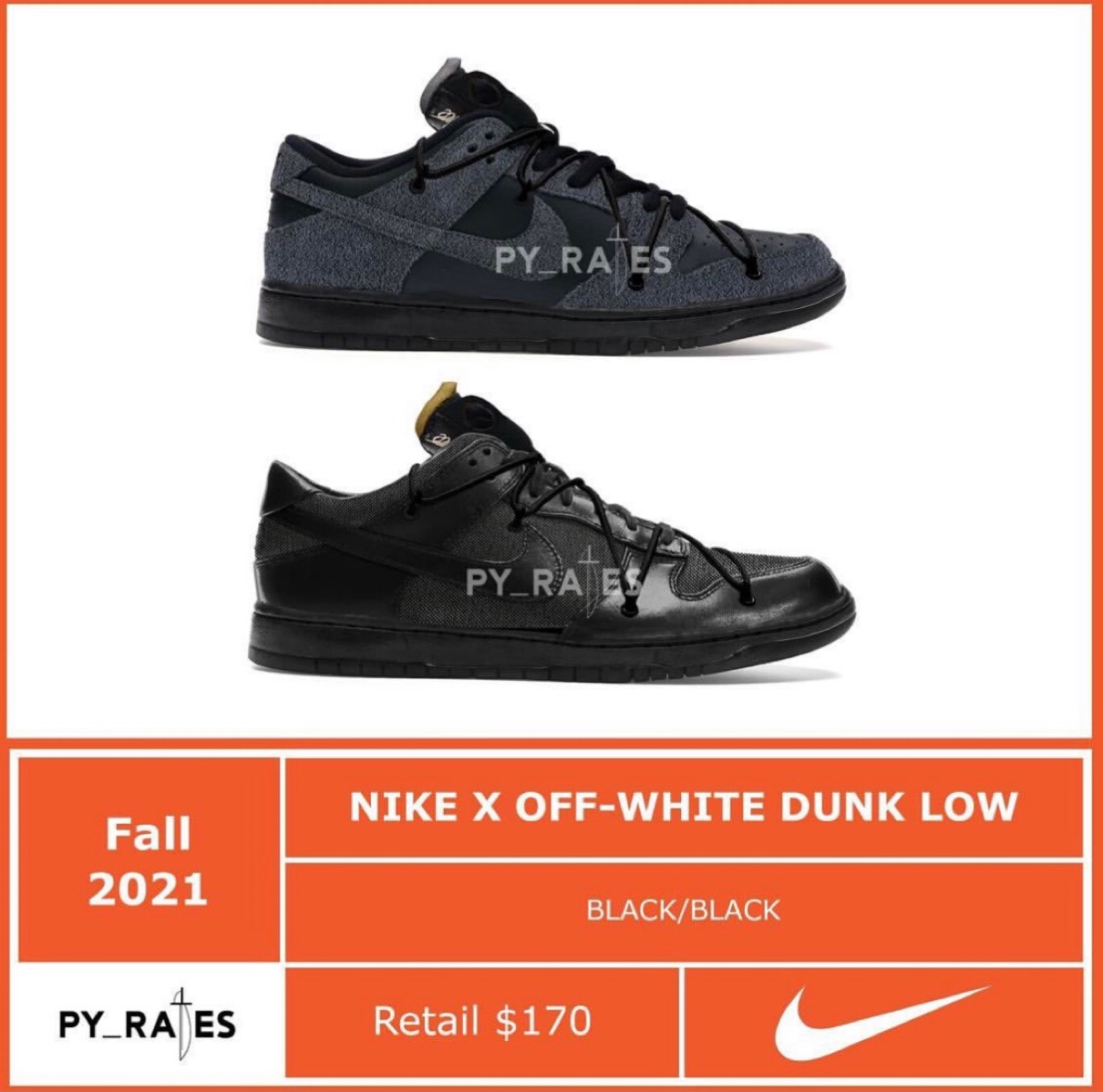 Nike × Off-White】Dunk Low “Black”が2021年秋に発売予定 | UP TO DATE