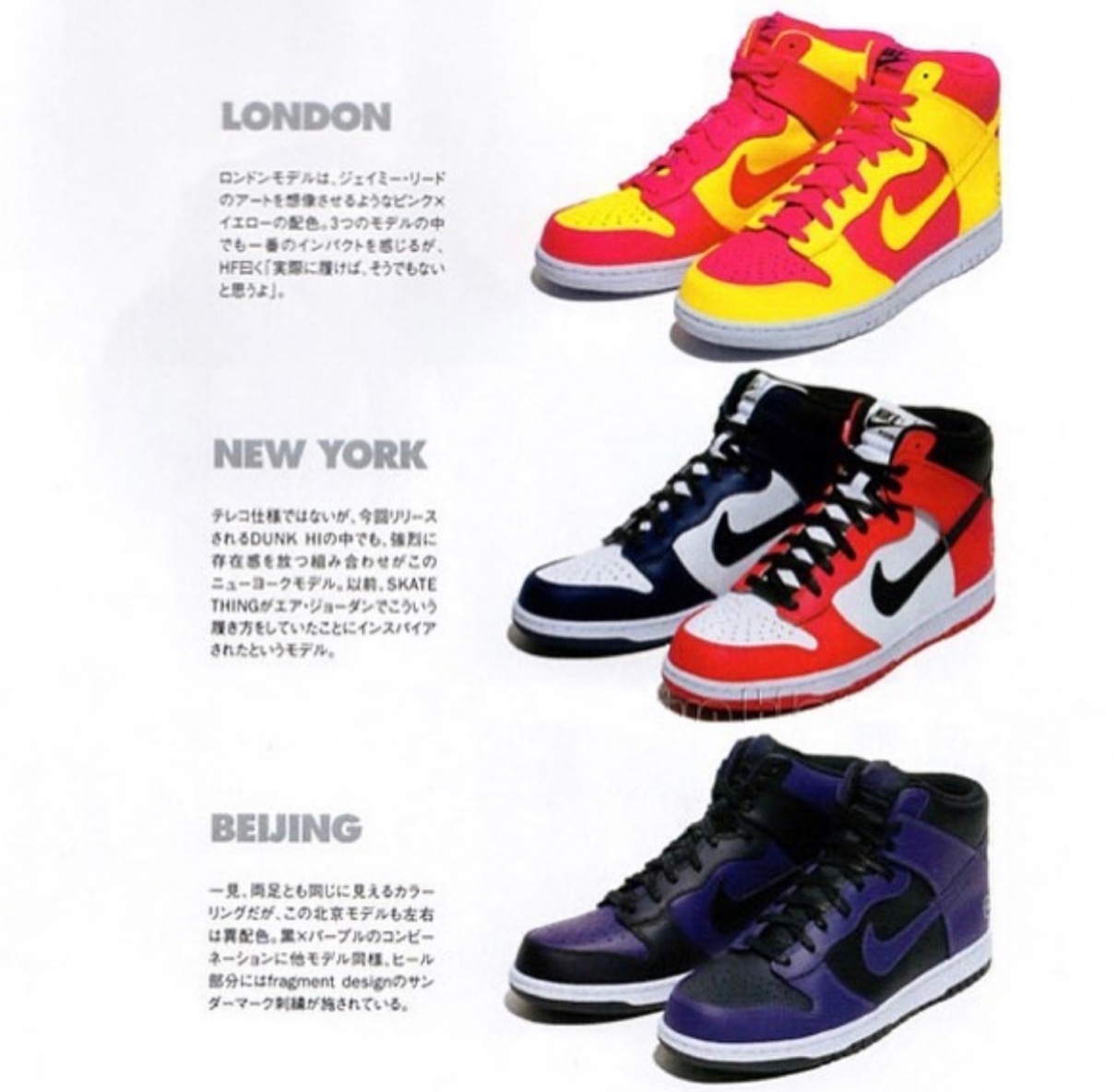 FRAGMENT × NIKE DUNK HIGH CITY PACK