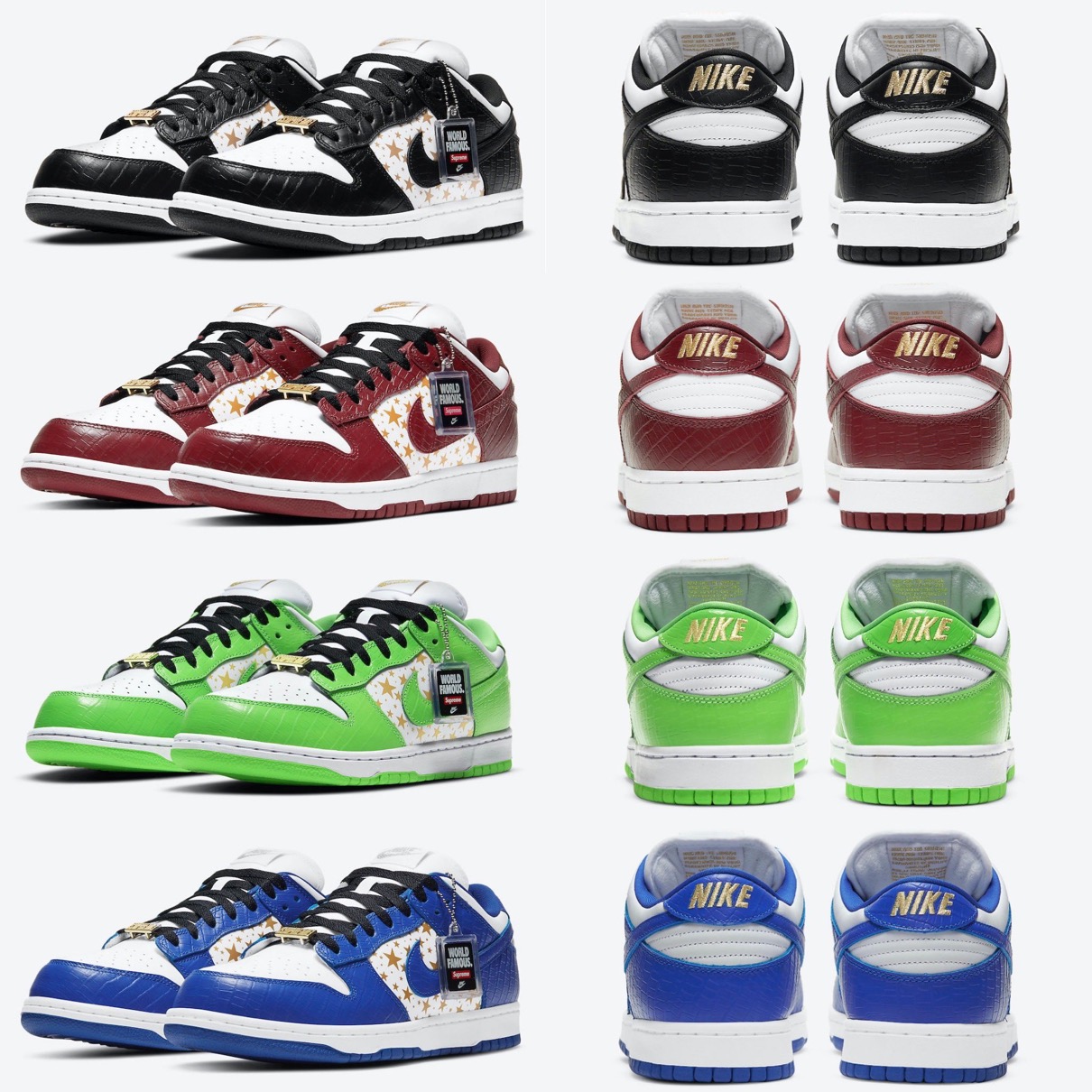 Nike SB × Supreme】Dunk Low OG QS 全4色が国内3月6日/3月22日に発売 