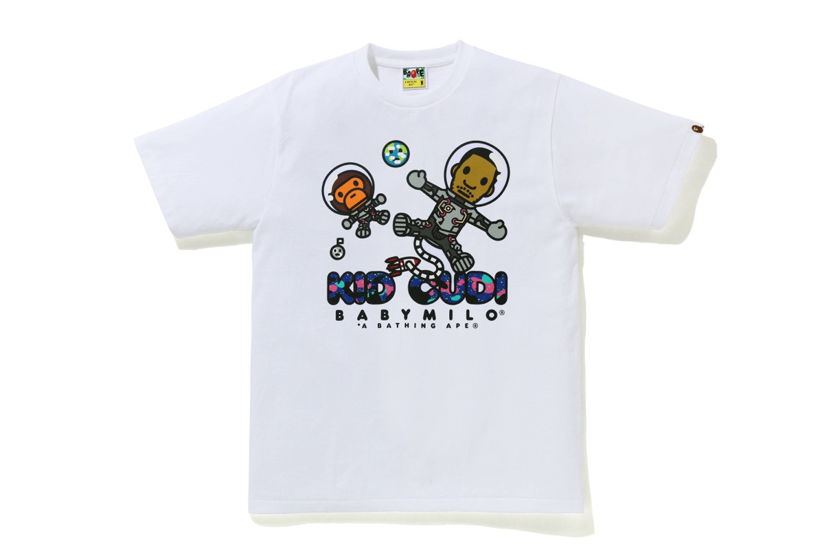 【 BAPE X KID CUDI 】COLLEGE MOON MAN TEE