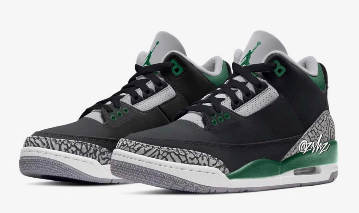 nike jordan 3 pine green