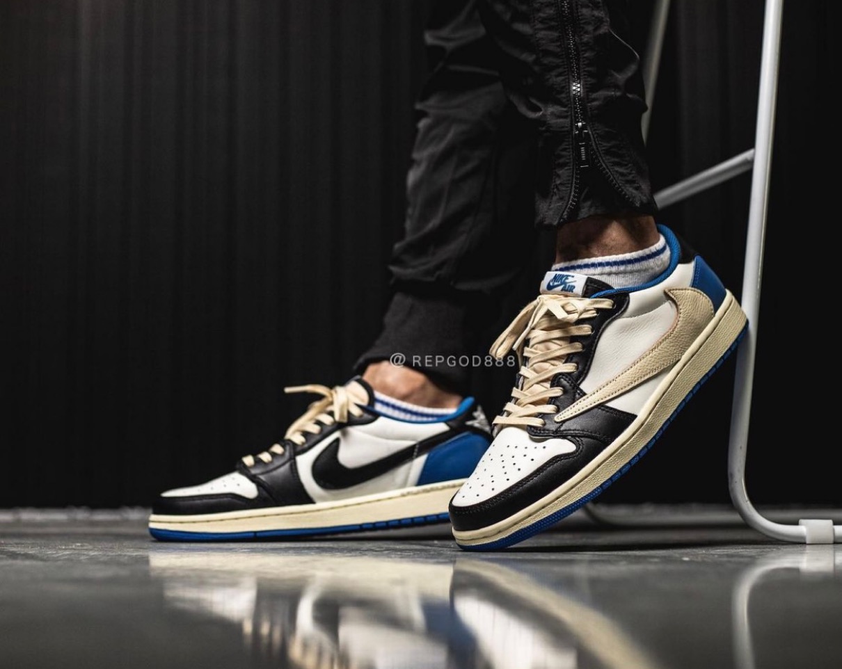 Travis Scott × Nike × Fragment Air Jordan 1 Low OG “Military Blue ...