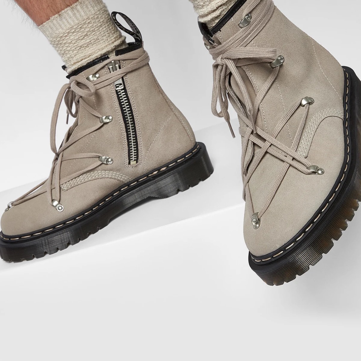 rick owens dr martens コラボブーツ - ブーツ