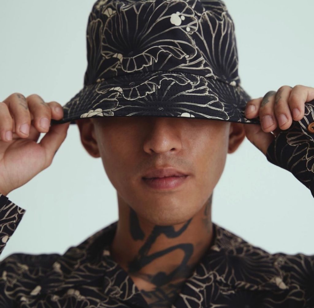 GAKKIN JACQUARD LOTUS LEAVES CAP 黒蓮葉-