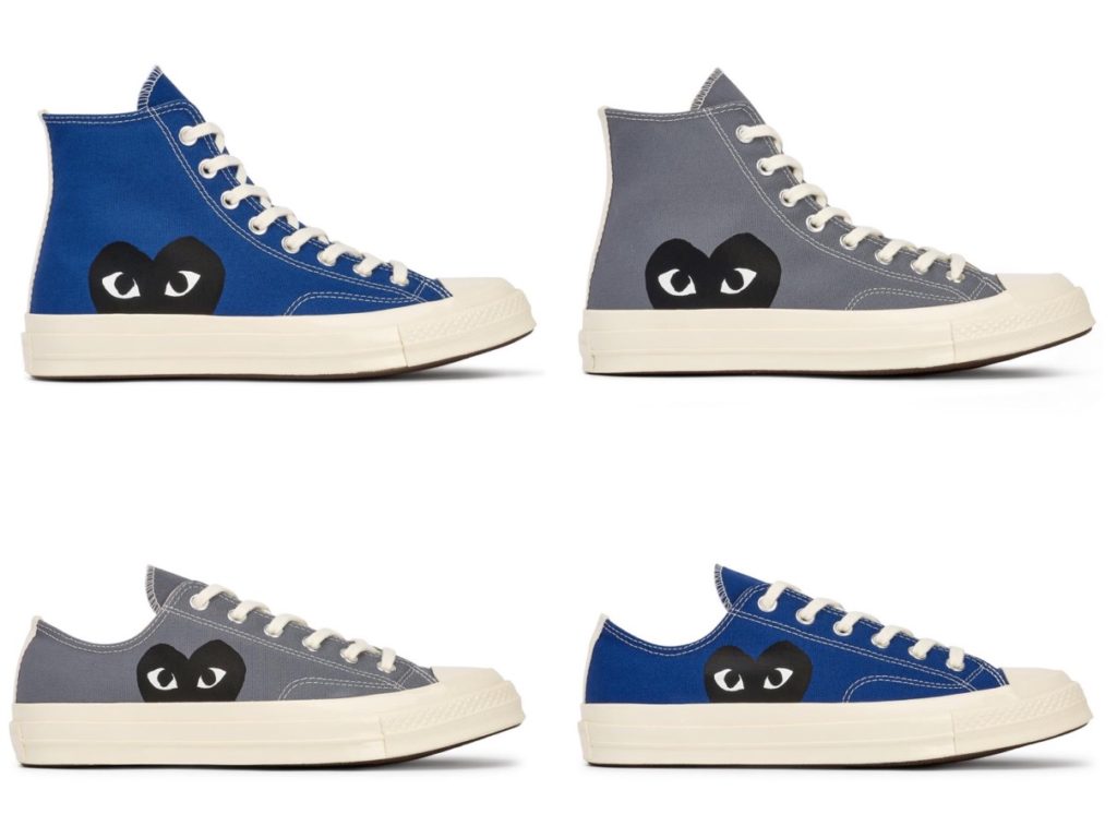 PLAY Comme des Garcons × Converse】Chuck 70 Low/High Blue & Grayが