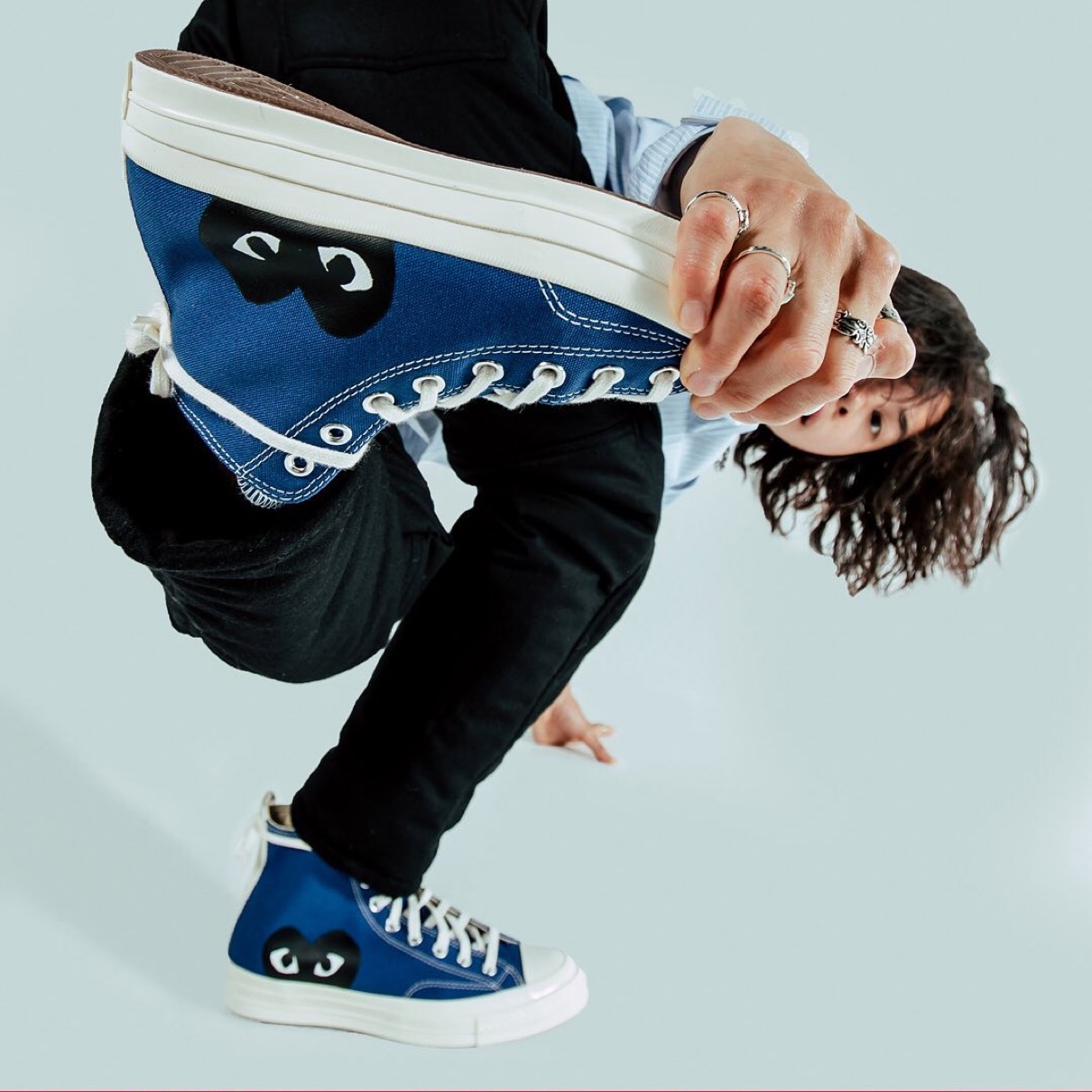 PLAY Comme des Garcons × Converse】Chuck 70 Low/High Blue & Grayが ...