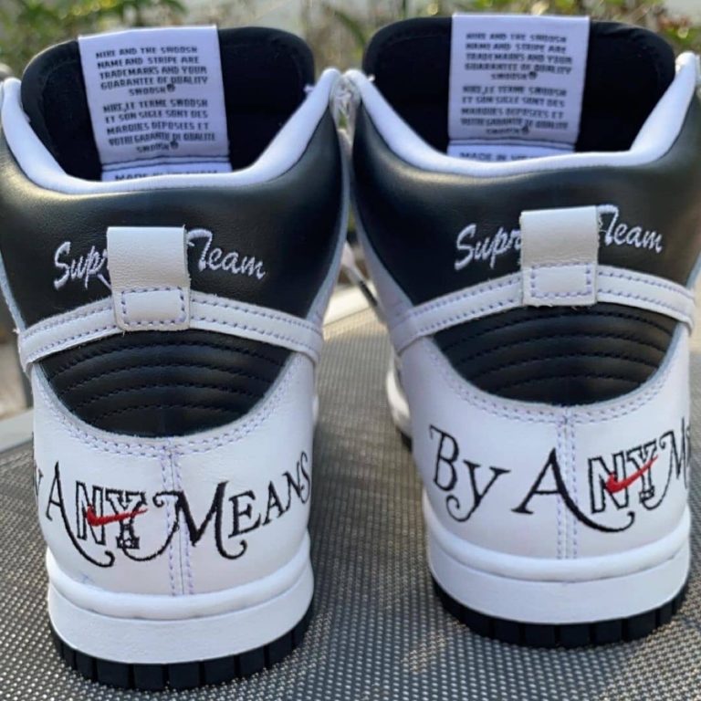 supreme nike dunk high by any means