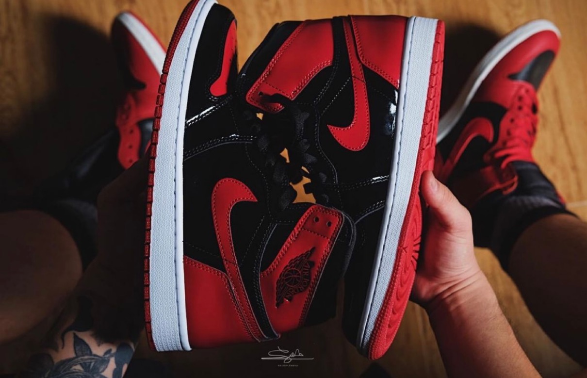 【28.5】NIKE AIR JORDAN 1 PATENT BRED パテント