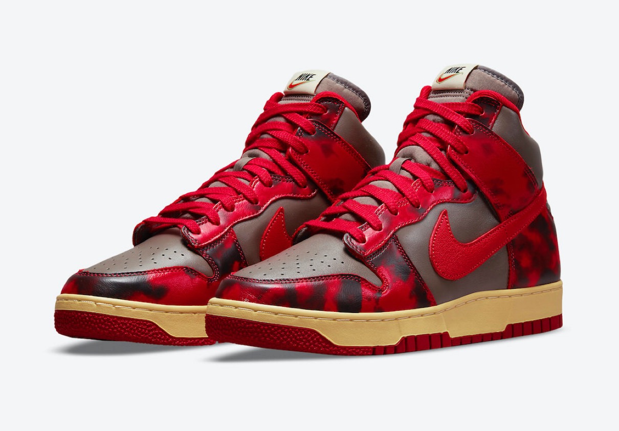 Nike Dunk High "Red Acid Wash"  他二足