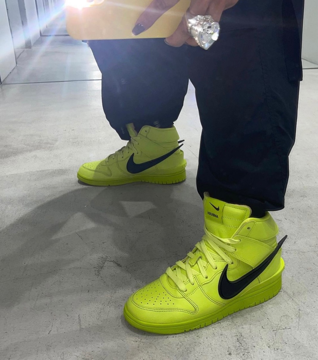 AMBUSH × NIKE DUNK HIGH FLASH LIME 28.5