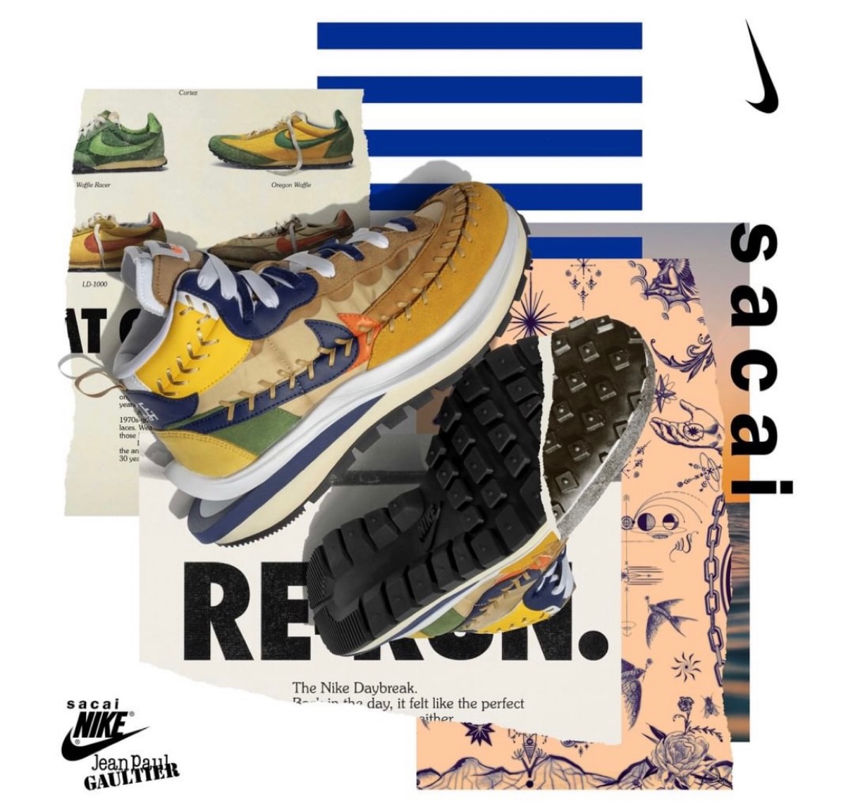 Sacai × Nike × Jean-Paul Gaultier】VaporWaffle Mixが国内2月21日に 