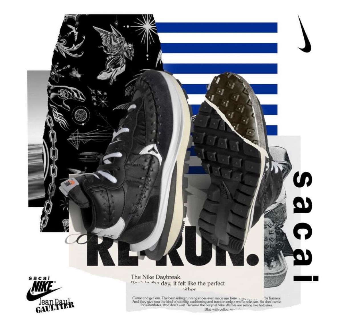 Sacai × Nike × Jean-Paul Gaultier】VaporWaffle Mixが国内2月21日に 