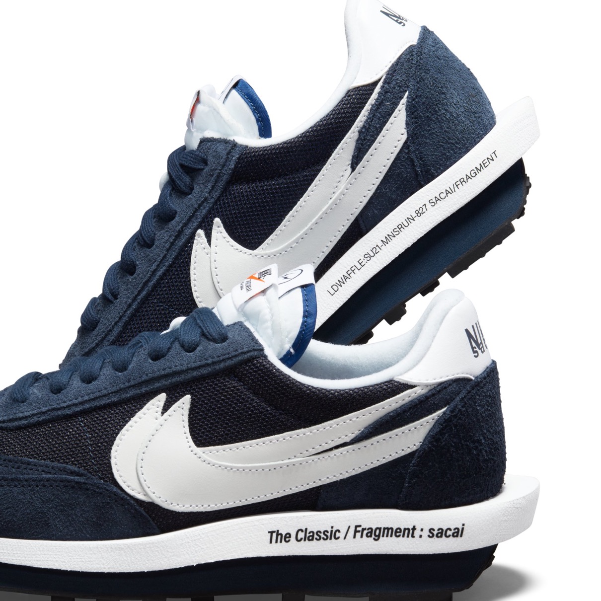 SACAI × Nike × FRAGMENT】LDWaffle “Blackened Blue” & “Light Smoke ...