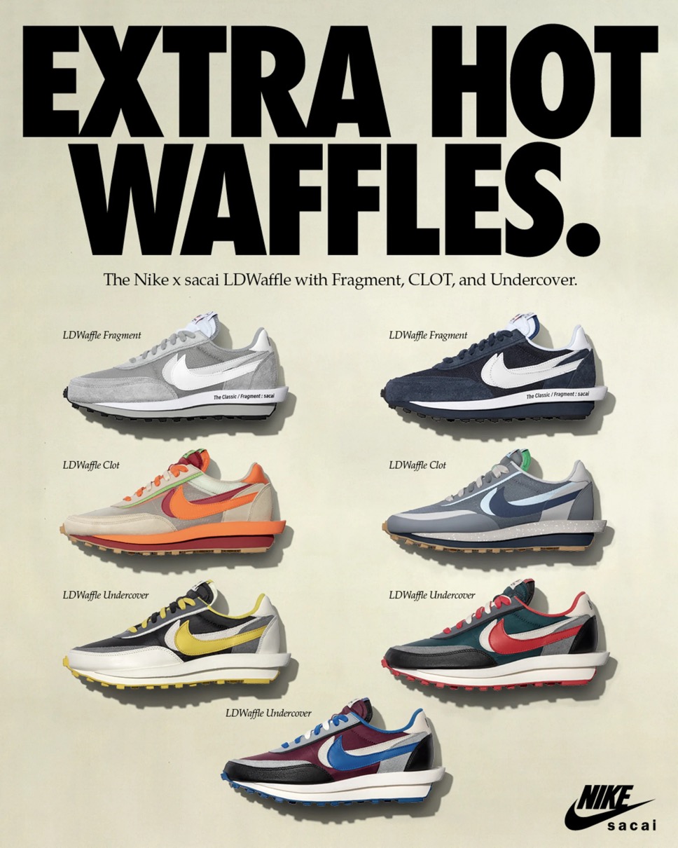 SACAI × Nike × UNDERCOVER】LDWaffle 全3色が国内10月29日に発売予定 ...