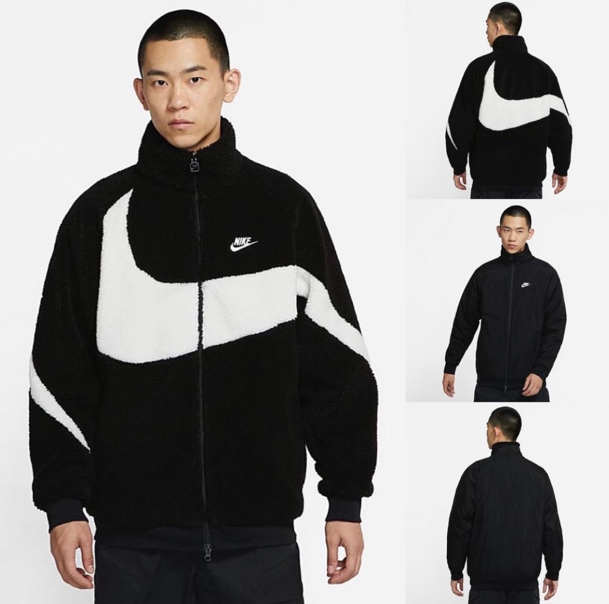 新品】NIKE ナイキ リバーシブル ボア ジャケット L ブルゾン-