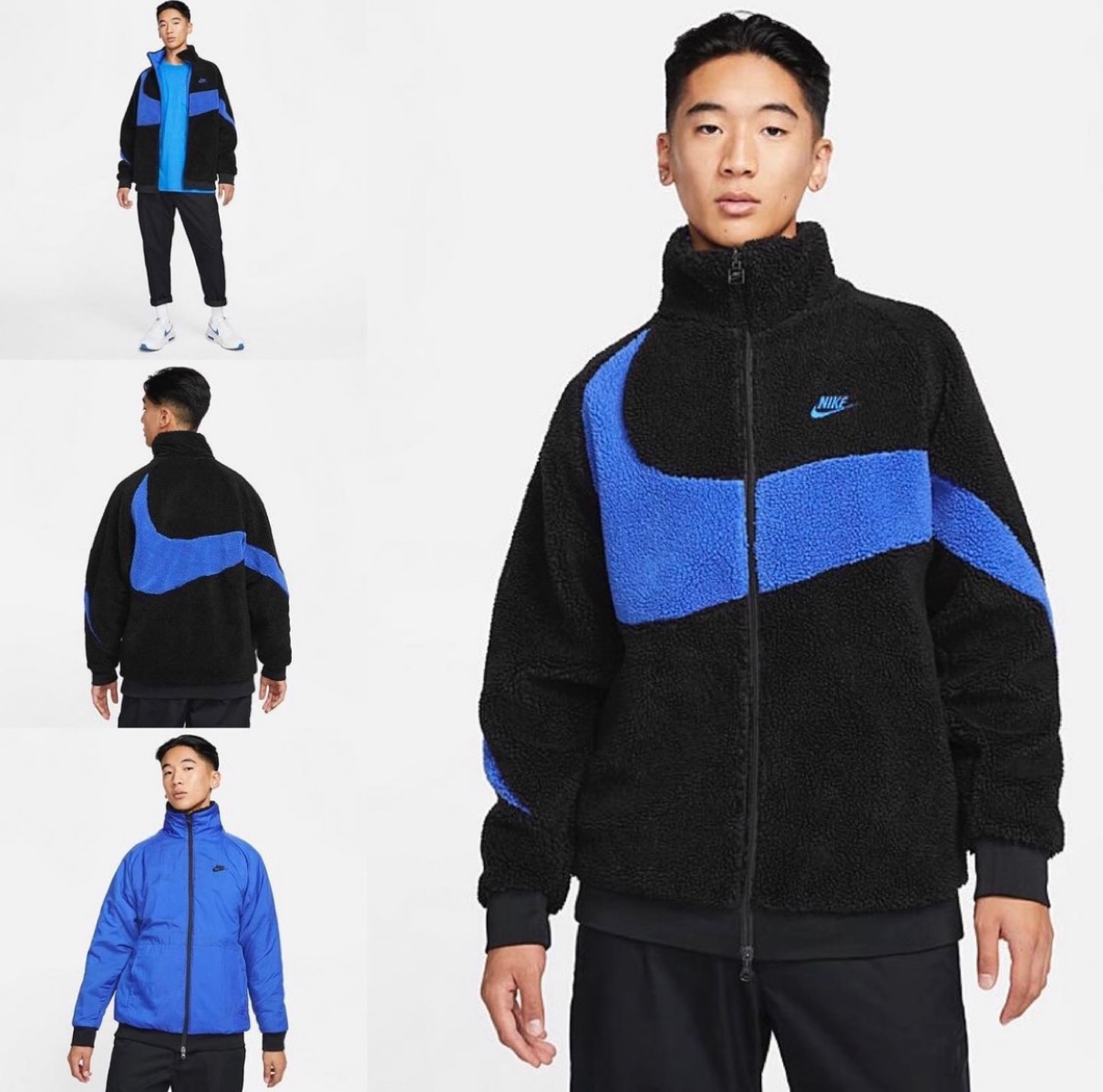 ナイキ NIKE ボアジャケット リバーシブル ブルーブラック 新品 3XL