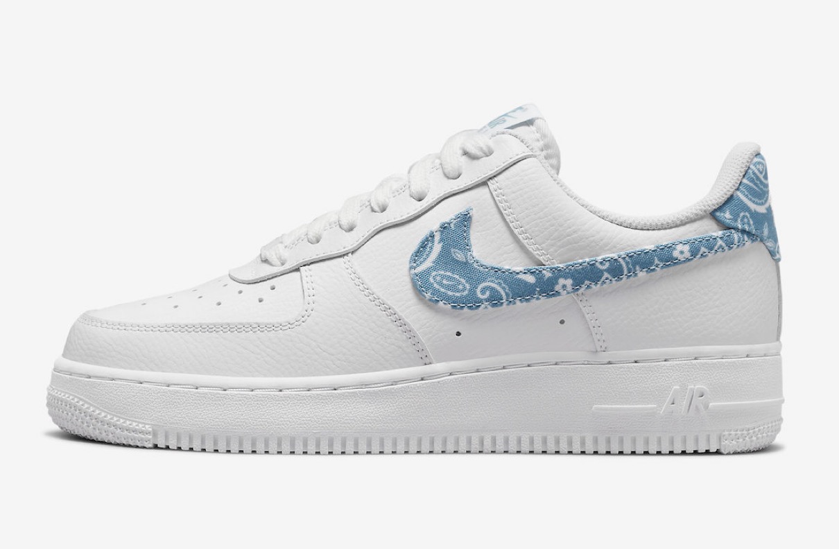 Nike Air Force 1 White Worn Blue Paisley