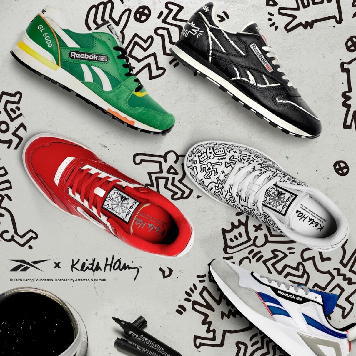 Keith Haring × Reebok コラボスニーカーコレクションが国内10月