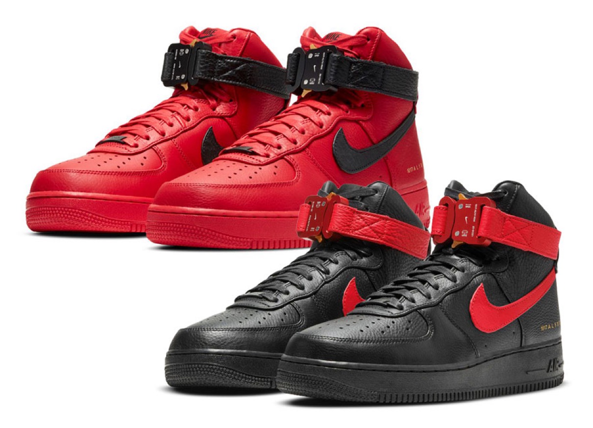 1017 ALYX 9SM × Nike Air Force 1 High Black/University Red 1017