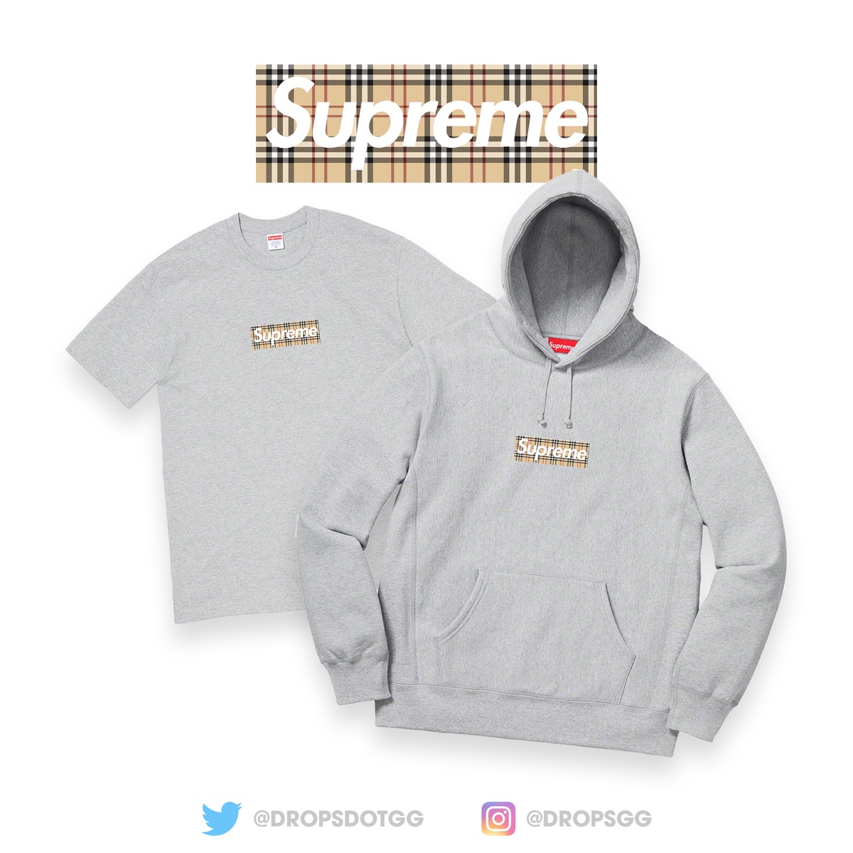 supreme✖️Burberryコラボパーカー-