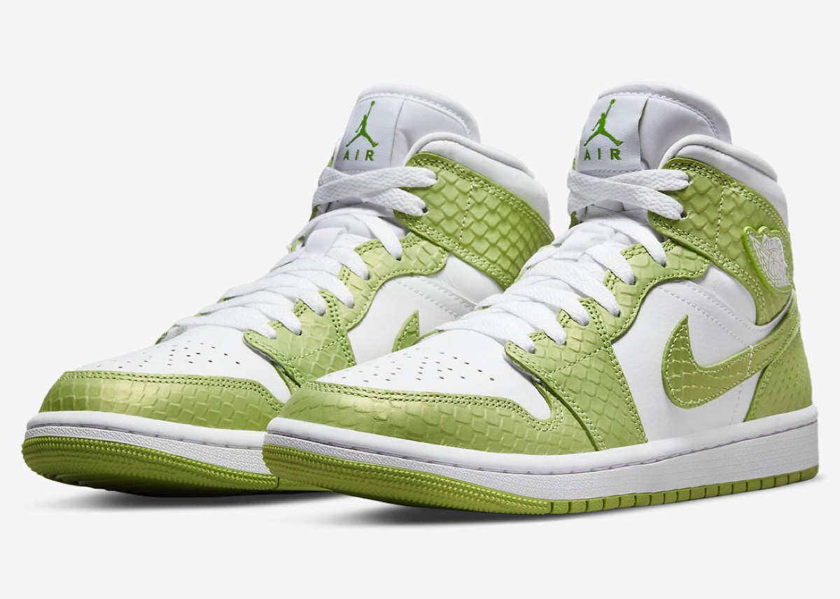 Nike Wmns Air Jordan 1 Mid SE “Vivid Green Python”が国内4月20日に