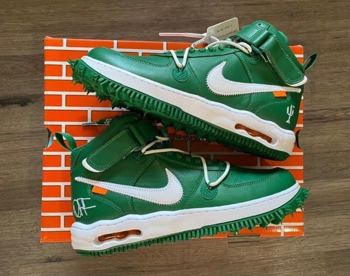 Off-White × Nike Air Force 1 Mid SP LTHR “Pine Green”が国内4月28日 