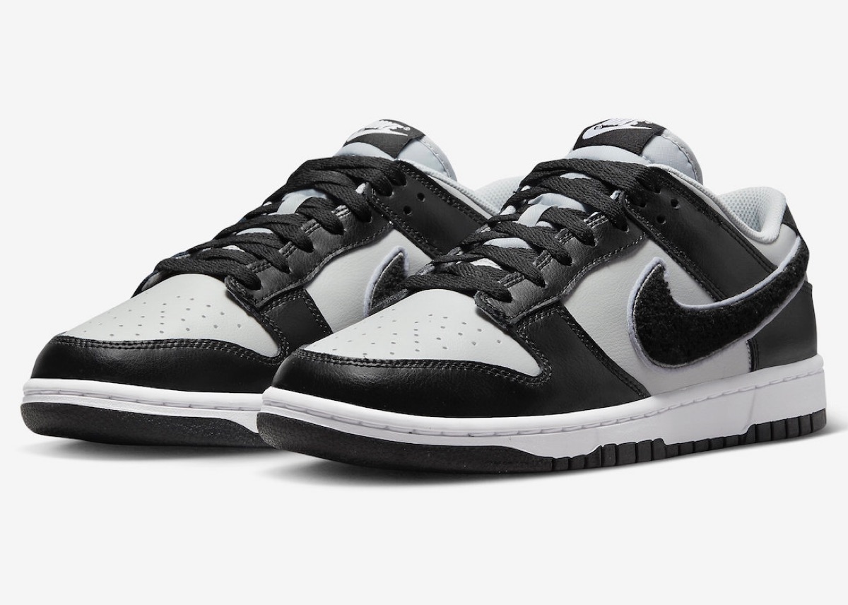 Nike Dunk Low Chenille Swoosh Black Grey