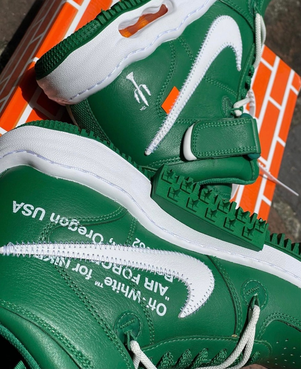 Off-White × Nike Air Force 1 Mid SP LTHR “Pine Green”が国内4月28日 