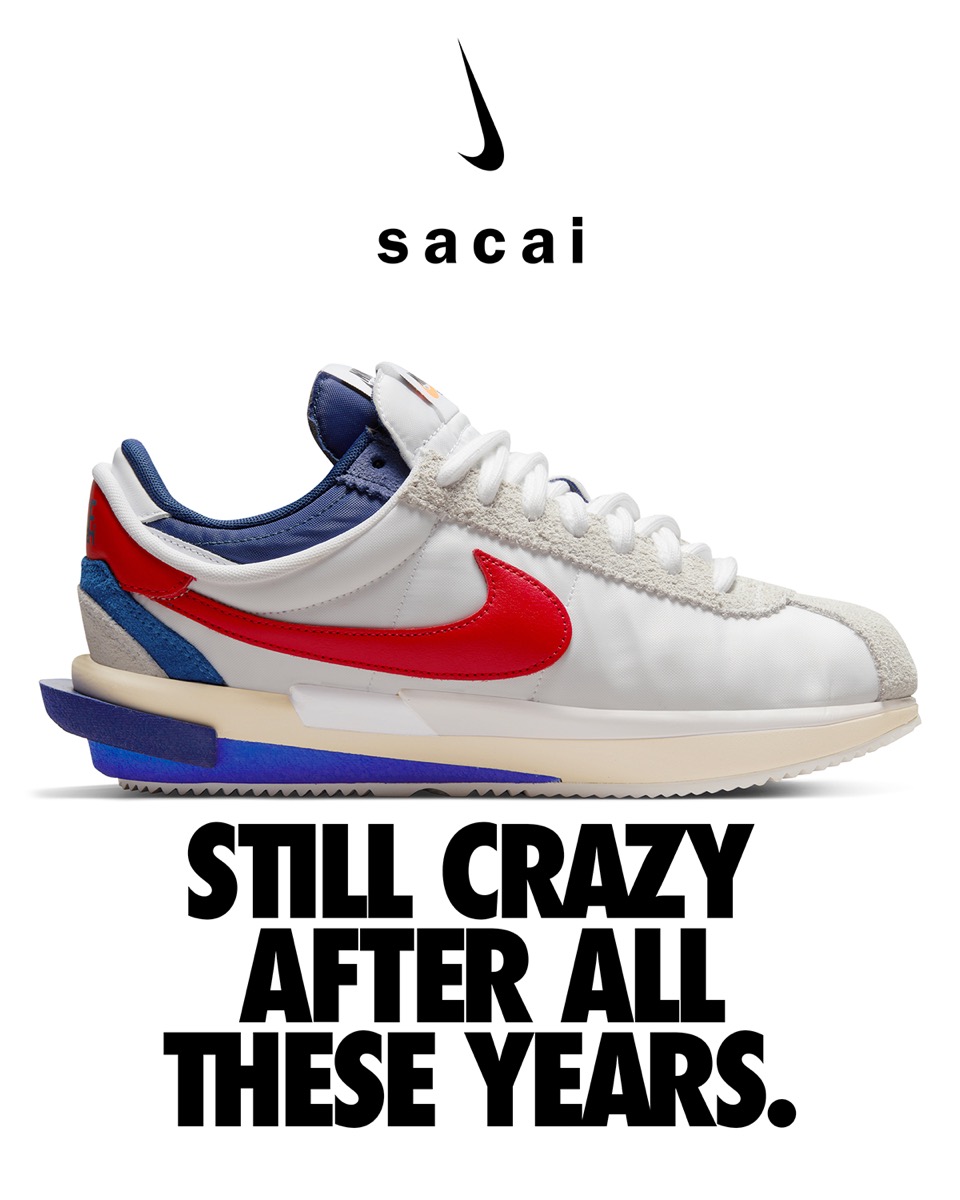 sacai × Nike『Zoom Cortez SP』の新色が国内12月8日／12月13日より