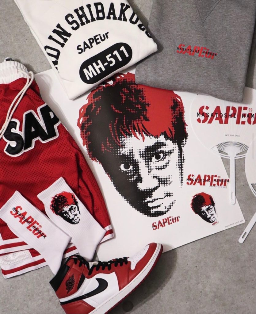 サプール 浜田 ハマちゃん Tシャツ SAPEur 赤 - メンズファッション