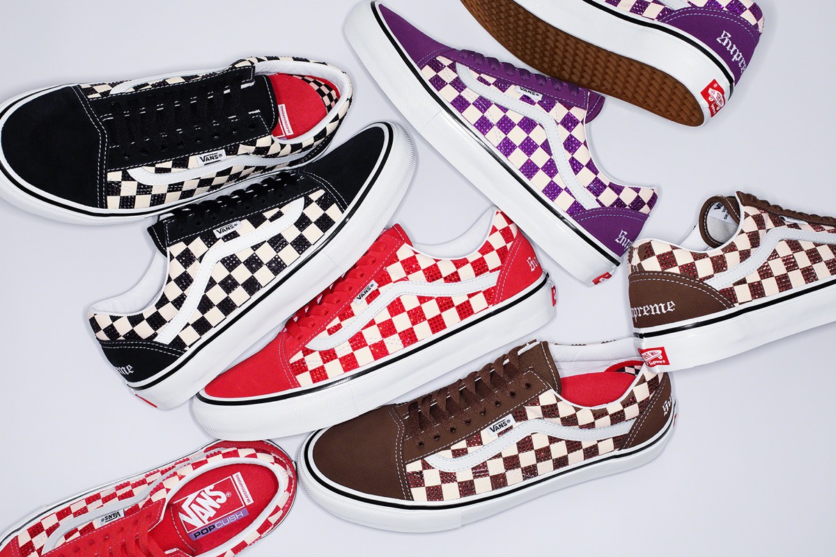 ステューシーブランド！VANS × supreme 総柄モノトーンミッドカット ...