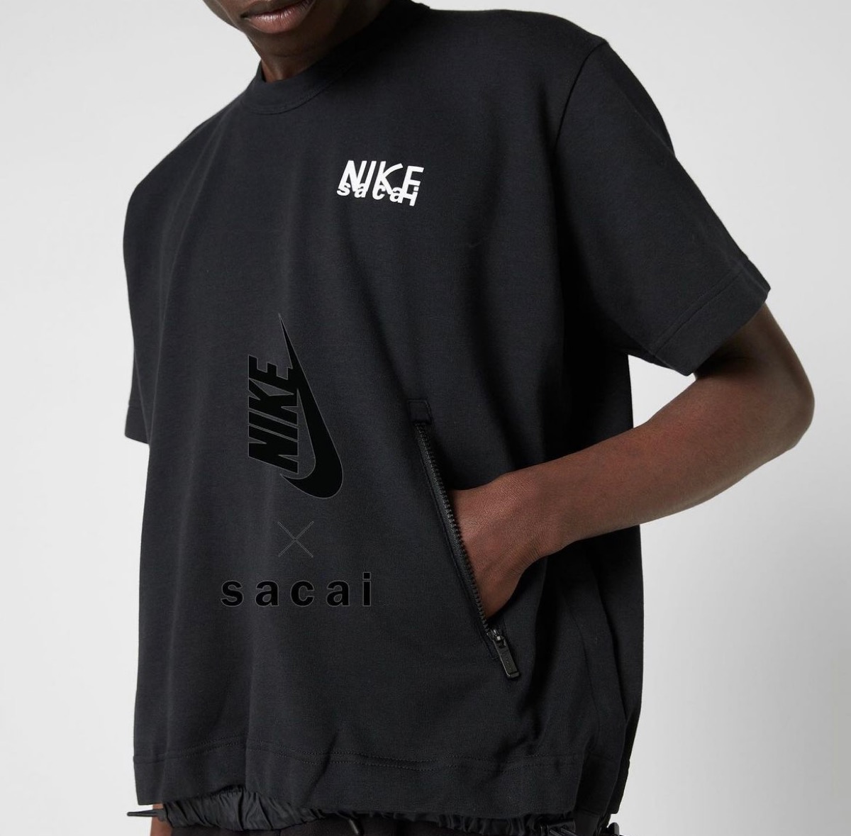 Nike x sacai Short Sleeve Black ナイキ サカイ-