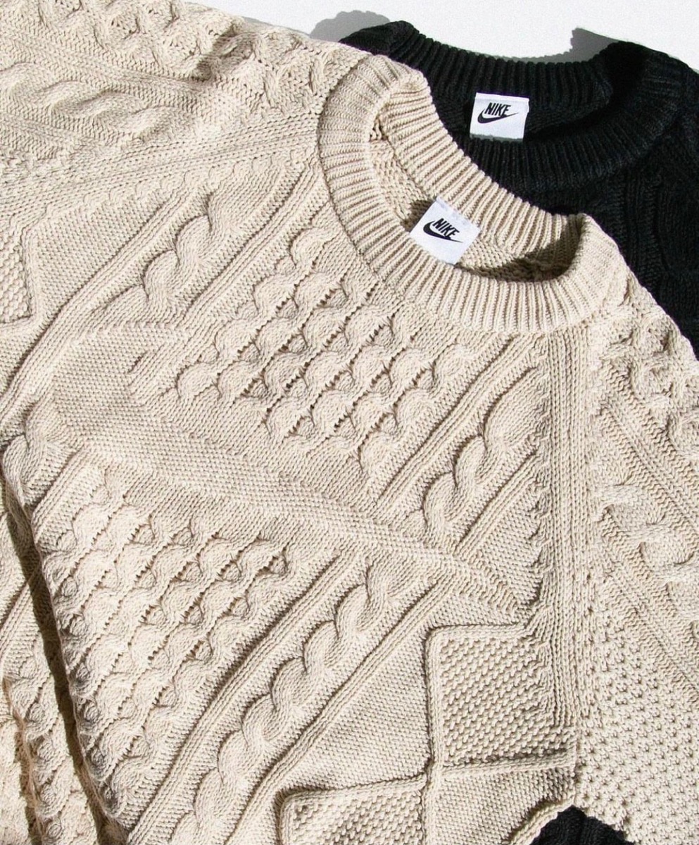 秀逸 nike cable knit beige L ケーブルニット セーター sekretariat