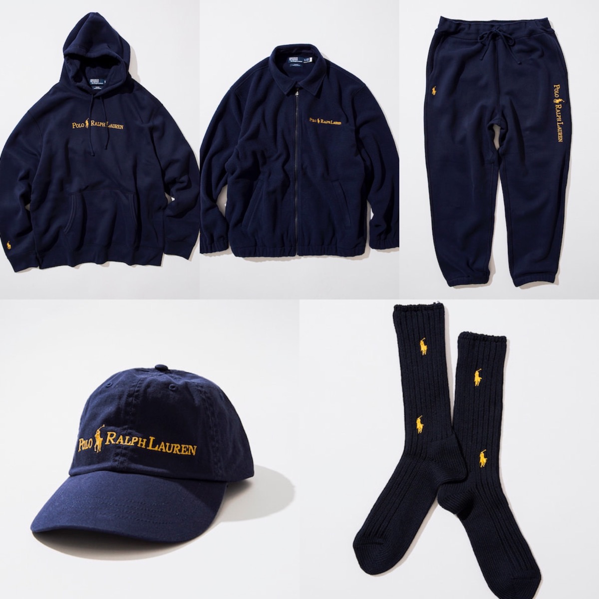 オンラインストア通販売 BEAMS 別注POLO RALPH LAUREN Navy Gold Logo