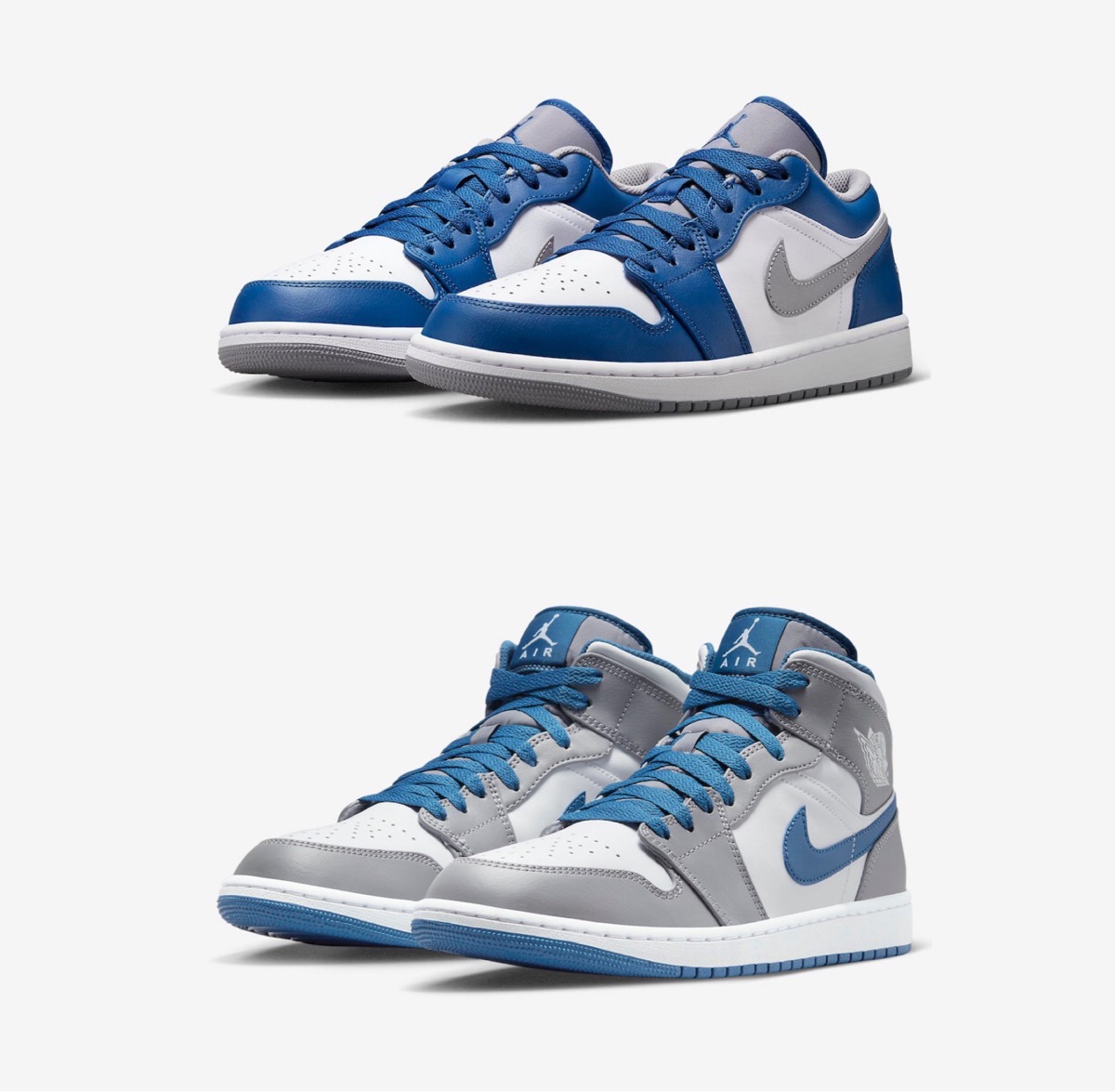 Nike Air Jordan 1 Low & Mid “True Blue”が国内1月21日に発売予定 