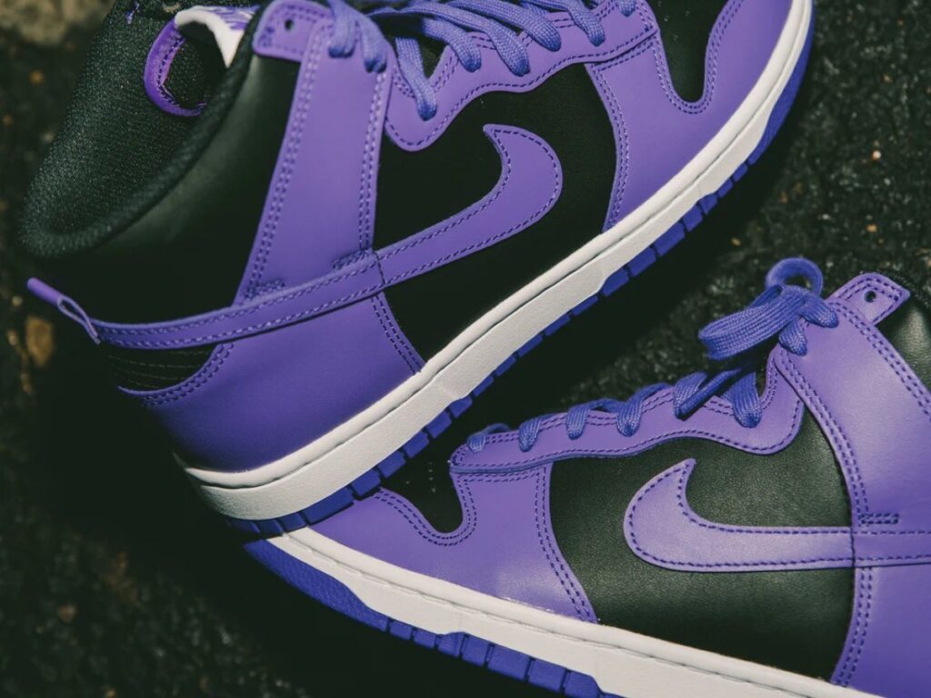 nike dunk high black purple